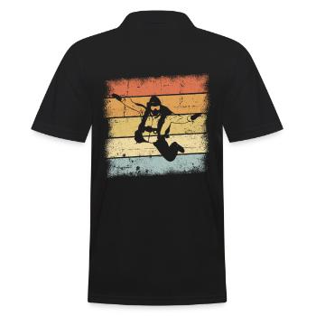 Parachutisme Rétro - Polo Homme - noir - Dos - Kai (181cm)