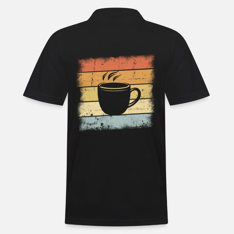 Café Coucher de soleil - Polo Homme - noir