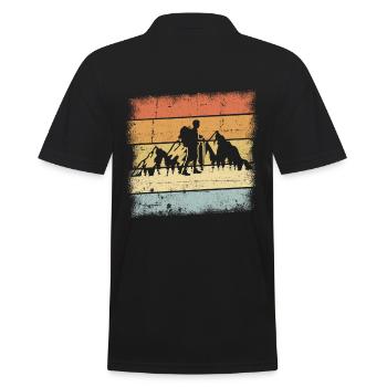 Wandern Outfit - Männer Poloshirt - Schwarz - Hinten - Kai (181cm)