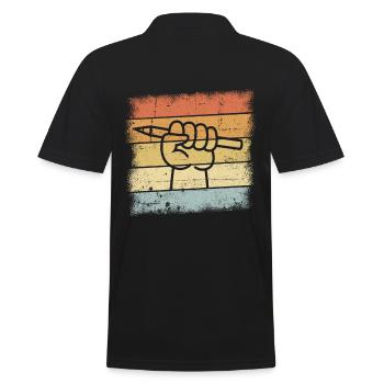 Zeichner Geschenke - Männer Poloshirt - Schwarz - Hinten - Kai (181cm)