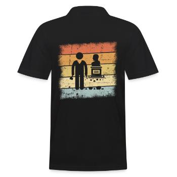 Sculptor Gift - Men's Polo Shirt - black - Back - Kai (181cm)