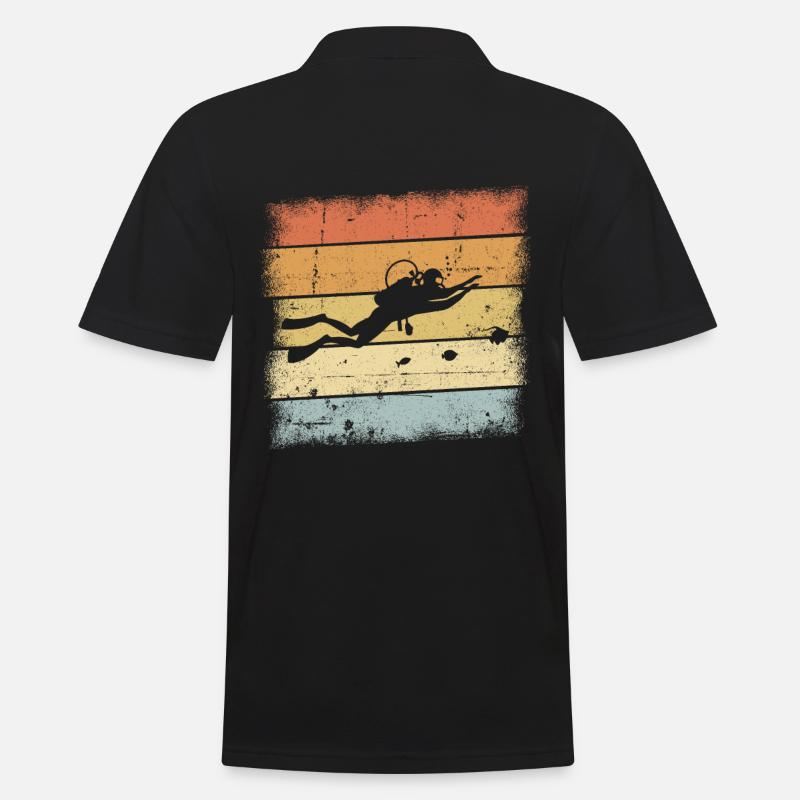 Tauchen Retro - Männer Poloshirt - Schwarz