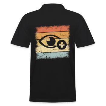 Optiker - Männer Poloshirt - Schwarz - Hinten - Kai (181cm)