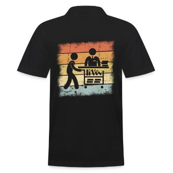 Librarian - Men's Polo Shirt - black - Back - Kai (181cm)