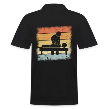 Masseur Geschenk - Männer Poloshirt - Schwarz - Hinten - Kai (181cm)
