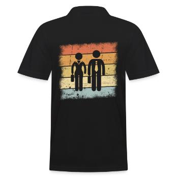 Sozialarbeiter - Männer Poloshirt - Schwarz - Hinten - Kai (181cm)