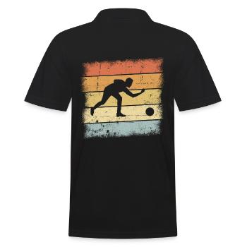 Bowling Gift - Men's Polo Shirt - black - Back - Kai (181cm)