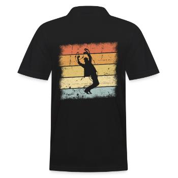 Tanzen Sunset - Männer Poloshirt - Schwarz - Hinten - Kai (181cm)