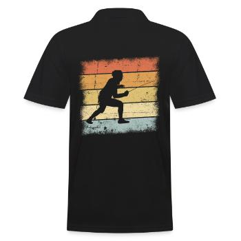 Fechten Sunset - Männer Poloshirt - Schwarz - Hinten - Kai (181cm)