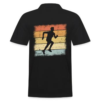 Jogging Outfit - Männer Poloshirt - Schwarz - Hinten - Kai (181cm)
