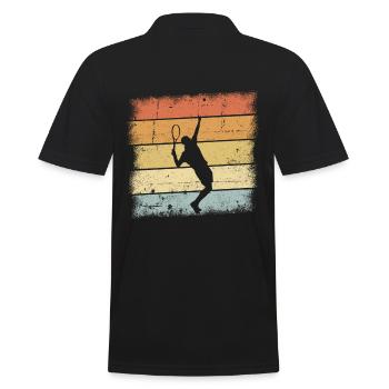 Tennisspieler - Männer Poloshirt - Schwarz - Hinten - Kai (181cm)
