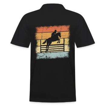 Jumping Design - Men's Polo Shirt - black - Back - Kai (181cm)