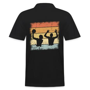 Water Polo Design - Men's Polo Shirt - black - Back - Kai (181cm)