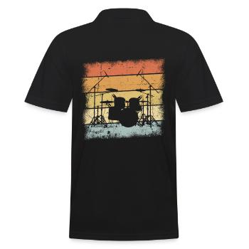 Drummer - Men's Polo Shirt - black - Back - Kai (181cm)