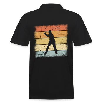 Golf Sunset - Männer Poloshirt - Schwarz - Hinten - Kai (181cm)