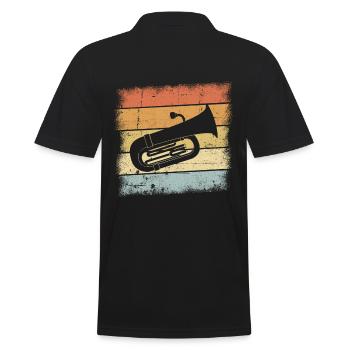 Tuba - Männer Poloshirt - Schwarz - Hinten - Kai (181cm)