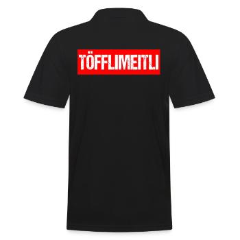 Töfflimeitl - Männer Poloshirt - Schwarz - Hinten - Kai (181cm)