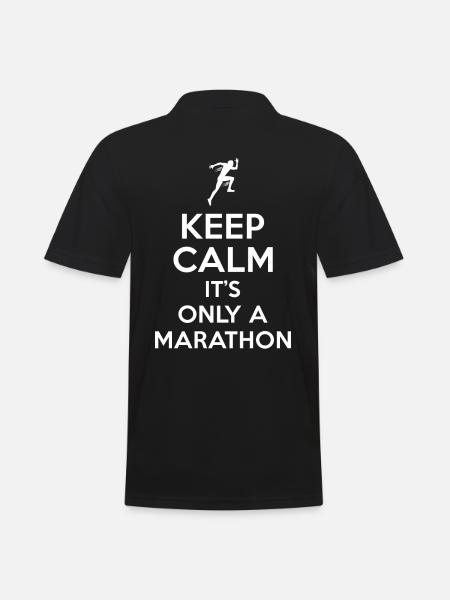 Marathon saying Keep Calm - Men's Polo Shirt - black