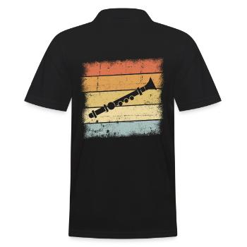 Flute - Men's Polo Shirt - black - Back - Kai (181cm)