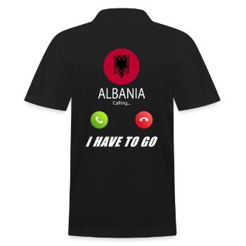 Albania calls lusiger flags slogan - Men's Polo Shirt - black - Back - Kai (181cm)
