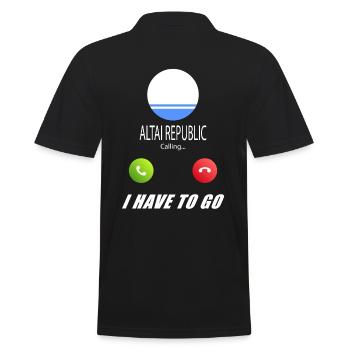Altai Republic ruft an Lusiger Flaggen Spruch - Männer Poloshirt - Schwarz - Hinten - Kai (181cm)