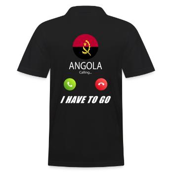 Angola ruft an Lusiger Flaggen Spruch - Männer Poloshirt - Schwarz - Hinten - Kai (181cm)