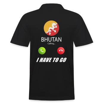 Le Bhoutan appelle les drapeaux lusiger en disant - Polo Homme - noir - Dos - Kai (181cm)