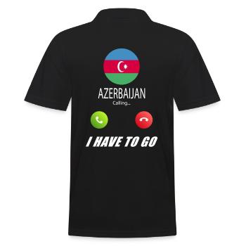 Azerbaijan ruft an Lusiger Flaggen Spruch - Männer Poloshirt - Schwarz - Hinten - Kai (181cm)