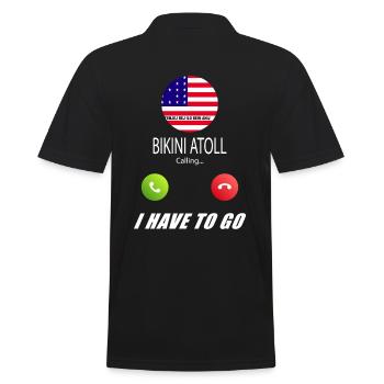 Bikini Atoll ruft an Lusiger Flaggen Spruch - Männer Poloshirt - Schwarz - Hinten - Kai (181cm)
