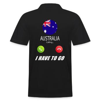 Australia calls lusiger flags saying - Men's Polo Shirt - black - Back - Kai (181cm)