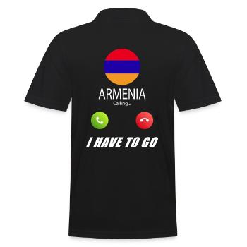 Armenia calls lusiger flags saying - Men's Polo Shirt - black - Back - Kai (181cm)