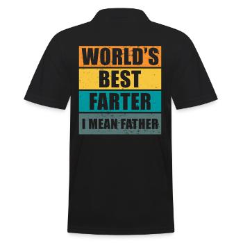 Farter Père Pète s’amuser à dire drôle Fête des Pères - Polo Homme - noir - Dos - Kai (181cm)
