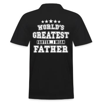 Farter Père Pète s’amuser à dire drôle Fête des Pères - Polo Homme - noir - Dos - Kai (181cm)