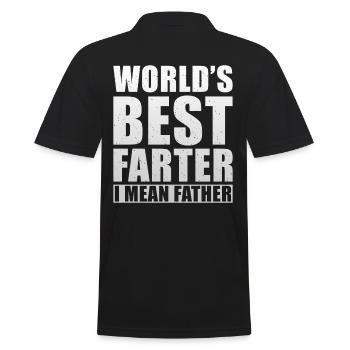 Farter Père Pète s’amuser à dire drôle Fête des Pères - Polo Homme - noir - Dos - Kai (181cm)