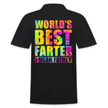 Farter Père Pète s’amuser à dire drôle Fête des Pères - Polo Homme - noir - Dos - Kai (181cm)