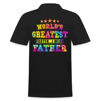 Farter Père Pète s’amuser à dire drôle Fête des Pères - Polo Homme - noir - Dos - Kai (181cm)