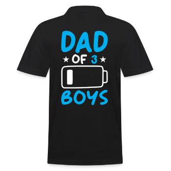 Papa de 3 garçons - Polo Homme - noir - Dos - Kai (181cm)
