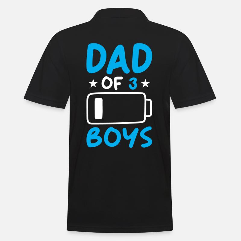 Papa de 3 garçons - Polo Homme - noir