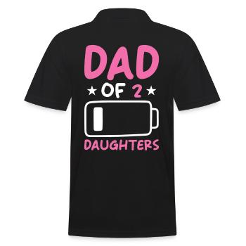 Dad of 2 Daughters - Männer Poloshirt - Schwarz - Hinten - Kai (181cm)