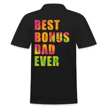 Best Bonus Dad ever - Men's Polo Shirt - black - Back - Kai (181cm)