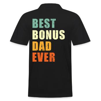 Best Bonus Dad ever - Men's Polo Shirt - black - Back - Kai (181cm)