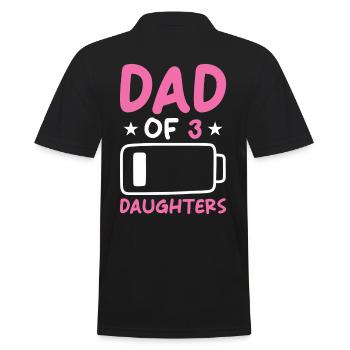 Dad of 3 Daughters - Männer Poloshirt - Schwarz - Hinten - Kai (181cm)