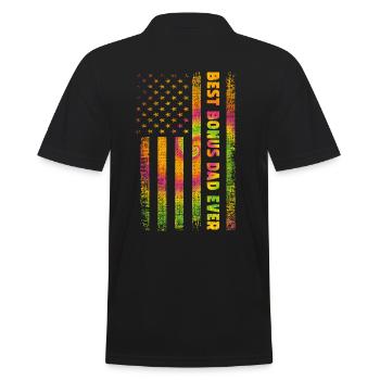 Best Bonus Dad ever - Men's Polo Shirt - black - Back - Kai (181cm)