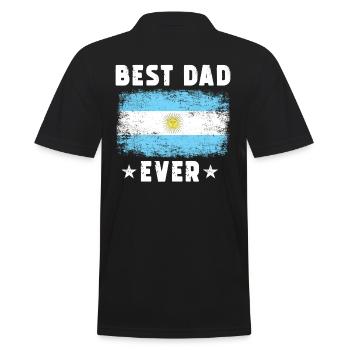 Argentiner Papa Best Dad ever - Männer Poloshirt - Schwarz - Hinten - Kai (181cm)