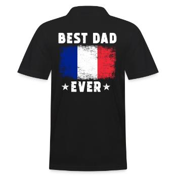 French Father Best Dad ever France Papa - Men's Polo Shirt - black - Back - Kai (181cm)