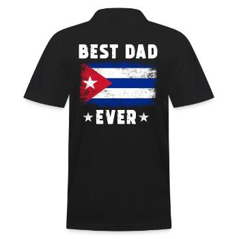 Cuban Father Best Dad ever - Men's Polo Shirt - black - Back - Kai (181cm)