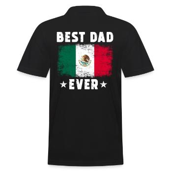 Mexican Father Best Dad ever - Men's Polo Shirt - black - Back - Kai (181cm)