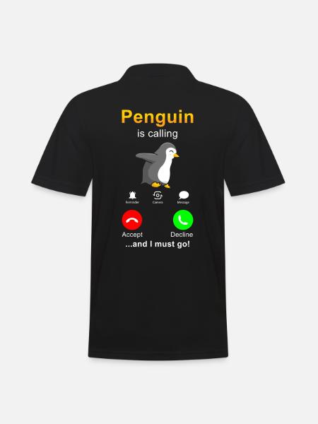 Penguin is calling - Men's Polo Shirt - black