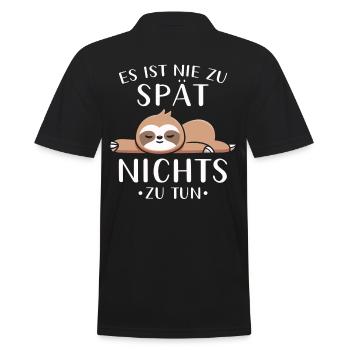 Faultier Geschenk Faultier Sprüche - Männer Poloshirt - Schwarz - Hinten - Kai (181cm)