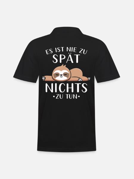 Faultier Geschenk Faultier Sprüche - Männer Poloshirt - Schwarz